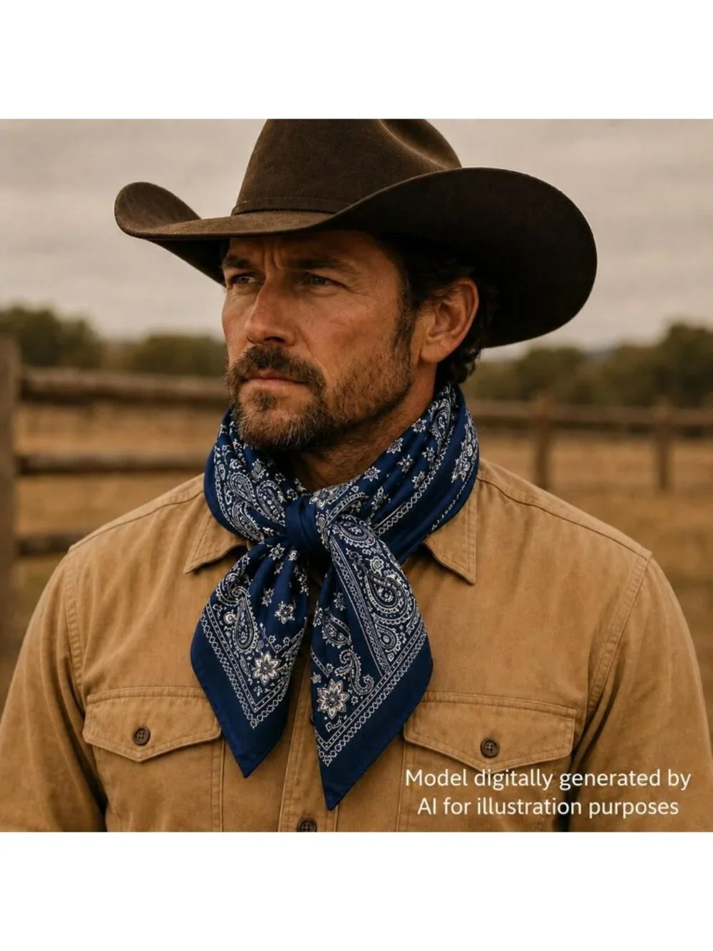 8 Pcs Wild Rags for Men - 35 Inch Western Cowboy Bandanas, Stylish Accessories